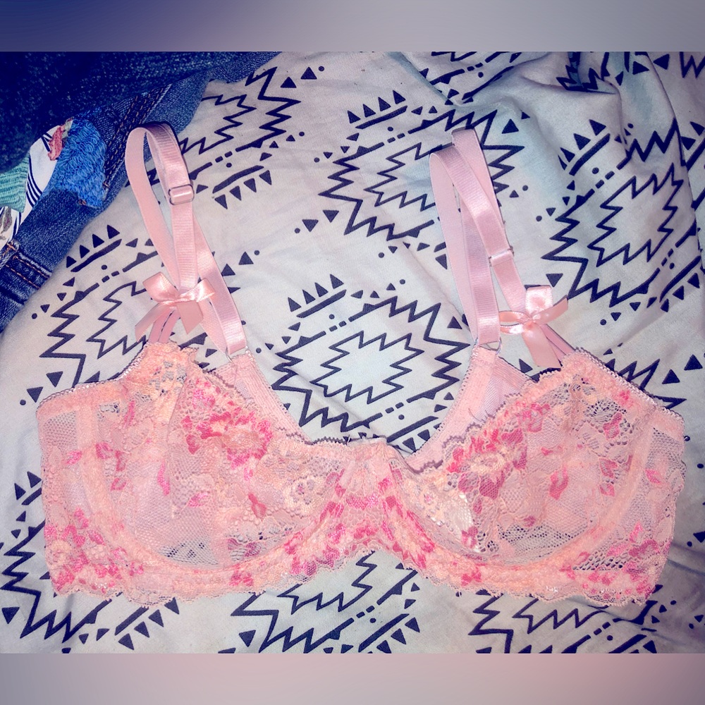 Pink n Red Lace Bra (Lingerie) Size 75B (Euro)= Size 34B *BRAND NEW-NEVER WORN*